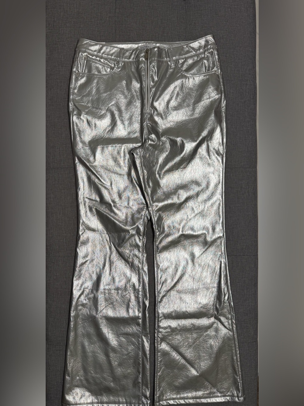 love, Fire Silver Metallic Pants with tags
